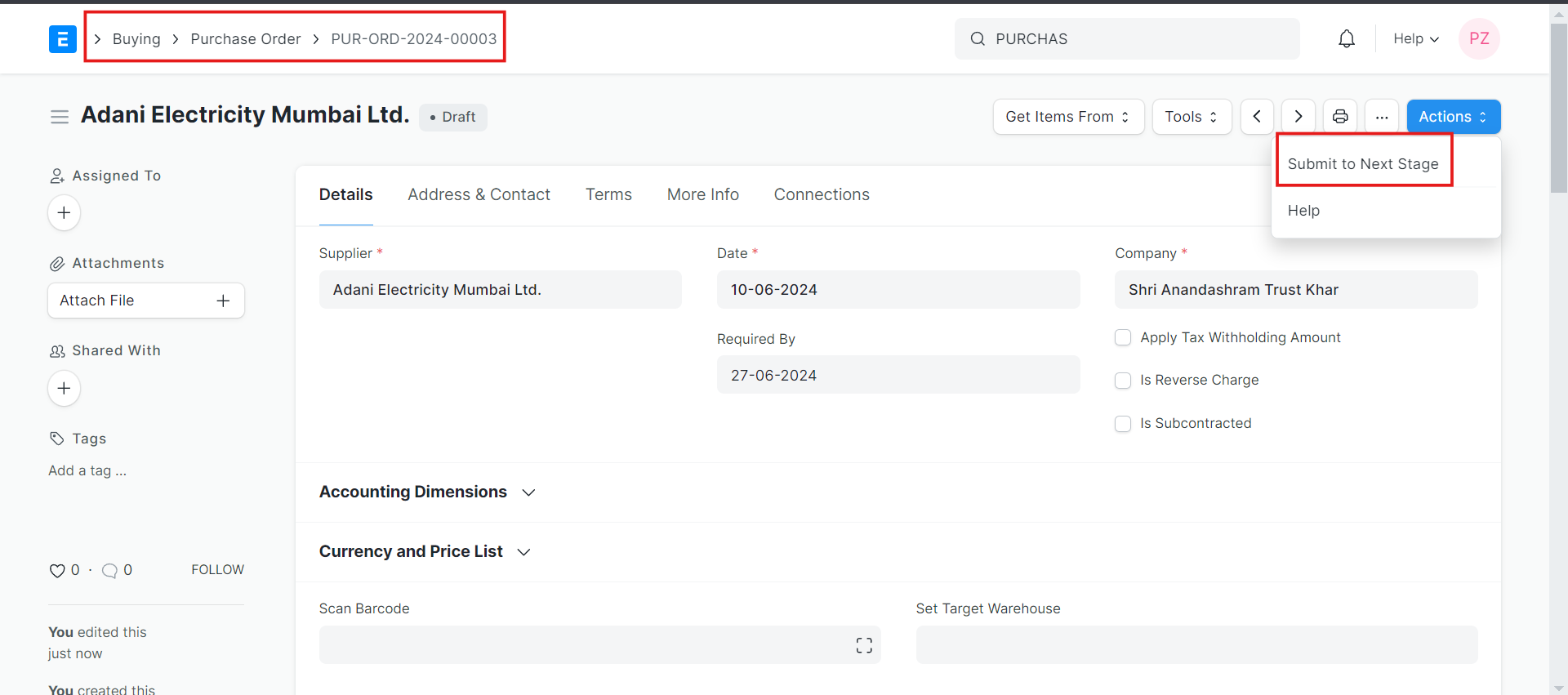 How To Create Purchase Order